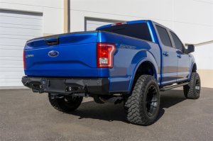 Ford F-150 Bumper - Rear - Addictive Desert Designs - Stealth Fighter - Hammer Black with Satin Black panels - `15-`18
